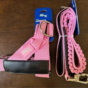 Dog Friendly Co. Pink Dog Harness and Leash Set